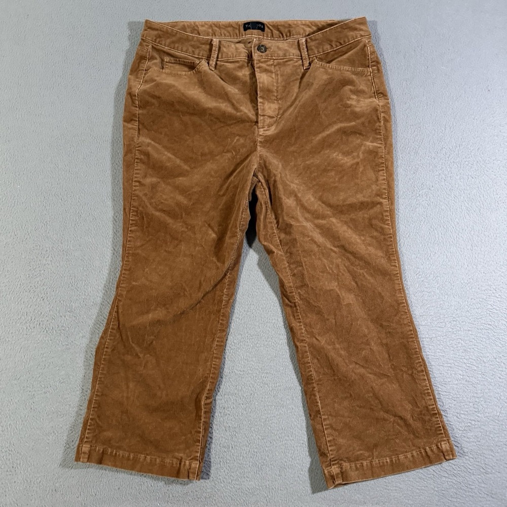 Talbots Womans 14 WP Capri 5 Pocket Brown Corduroy Casual